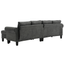 Convertible Sectional Sofa with Storage,L-shaped sofa Modern Linen Fabric Sectional Couches for Living Room,Gray - Korvel