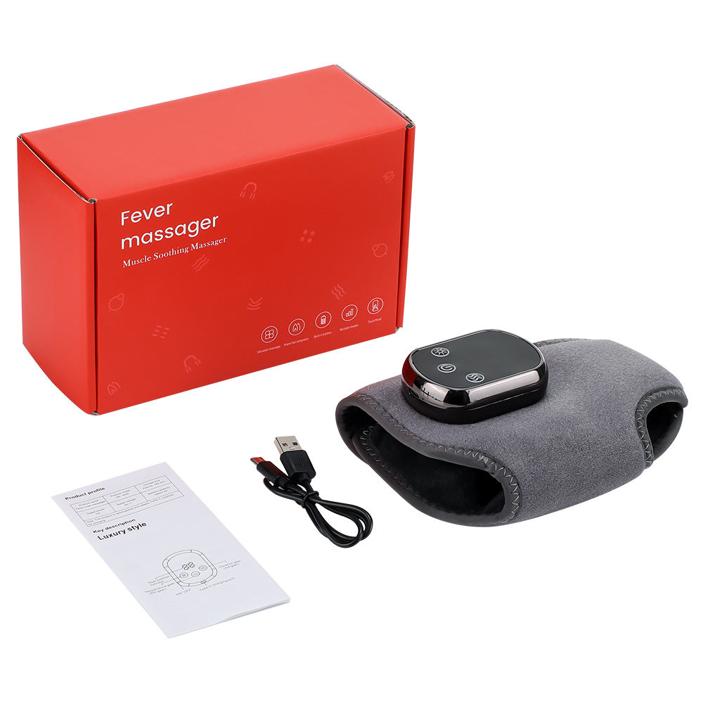 USB Heated Ankle Support with Hot Compress Massage Function Rechargeable Foot Ankle Joint Care and Foot Massager - Korvel