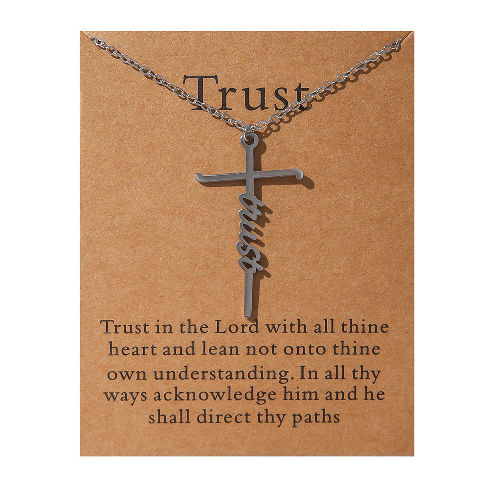 Faith Religious Gift Stainless Steel Cross Collarbone Chain Sweater Chain - Korvel