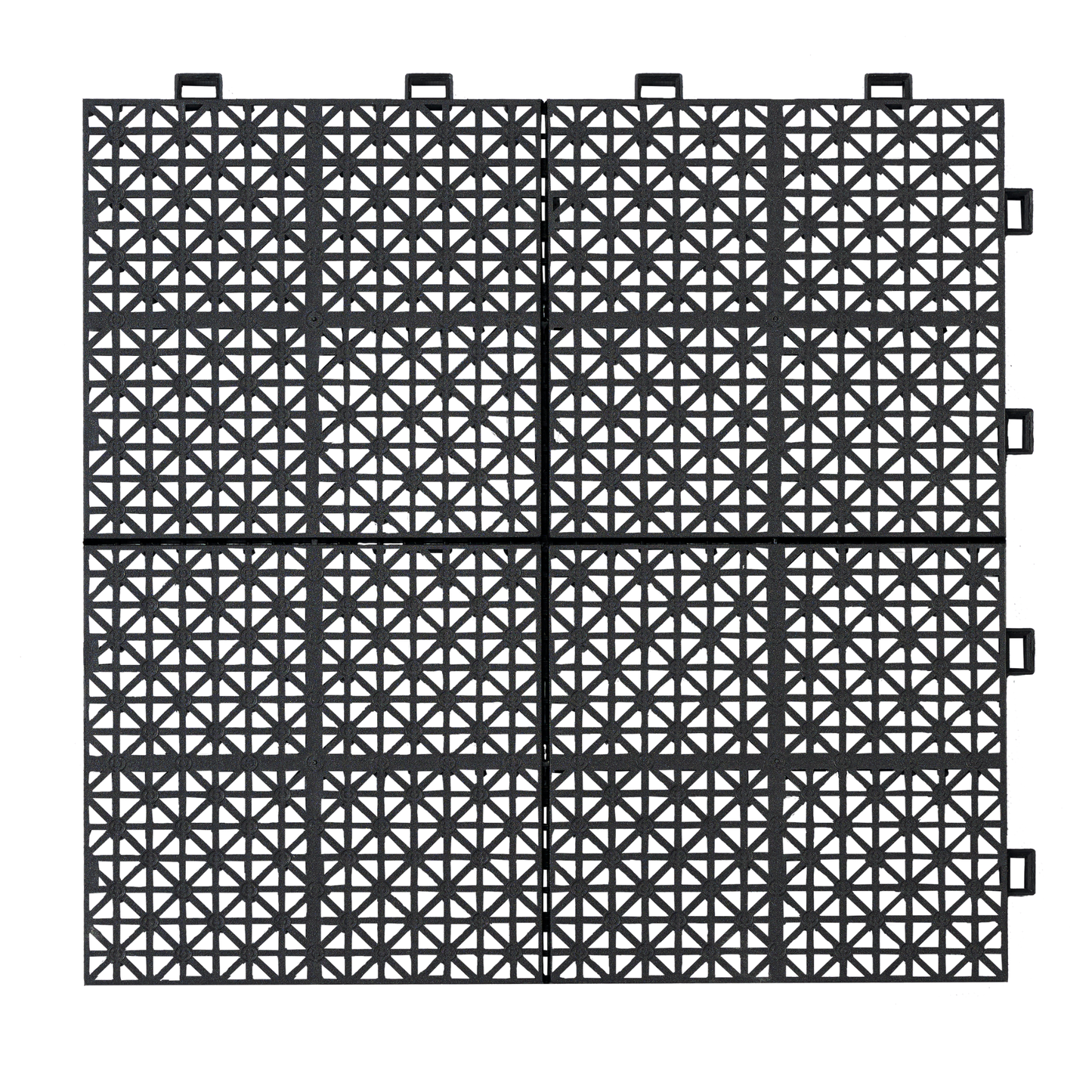 Dalles de terrasse interconnectées noires de 12 x 12 pouces - Pack de 12