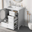 30" Bathroom Vanity with Sink, Bathroom Vanity Cabinet with Three Drawers and Door, Solid Wood and MDF, White - Korvel