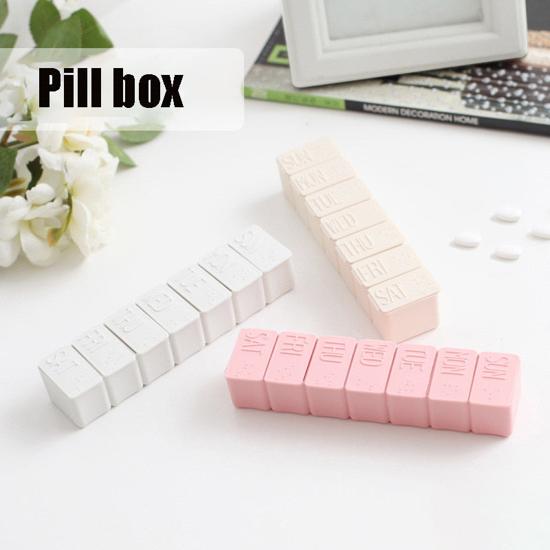 Travel Pill Box Holder Weekly Medicine Storage Organizer Container Drug Tablet Dispenser Independent Lattice Plastic Pill Case - Korvel