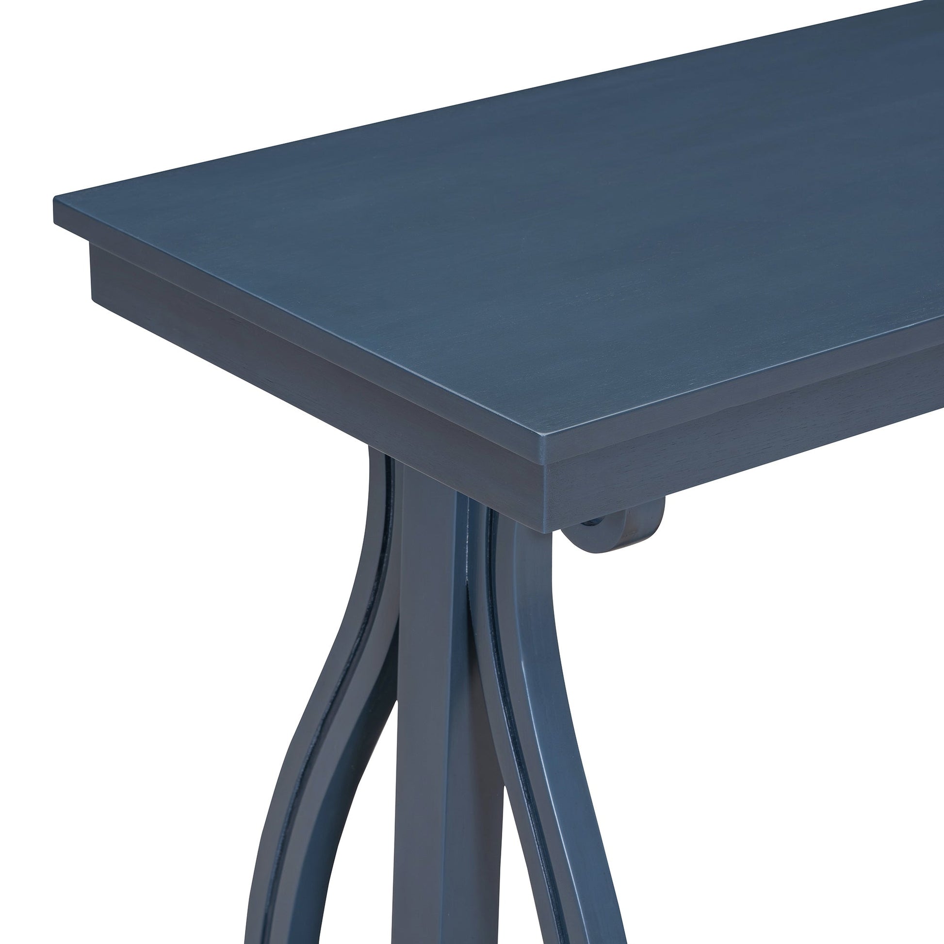 48-Inch Rustic Vintage Console Table --- Farmhouse Style Entryway Table with Open Shelf and Sturdy Construction (Navy) - Korvel