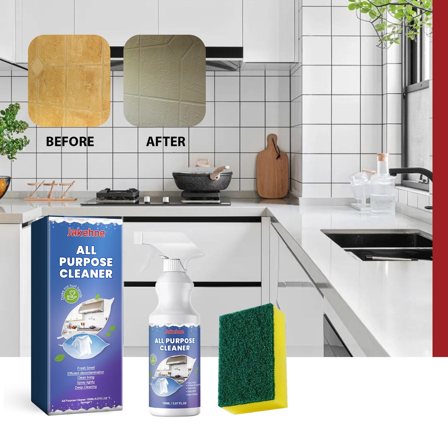 All Purpose Cleaner, Kitchen Range Hood Tile Wall Stubborn Oil Multi-Functional Detergent Detergent - Korvel