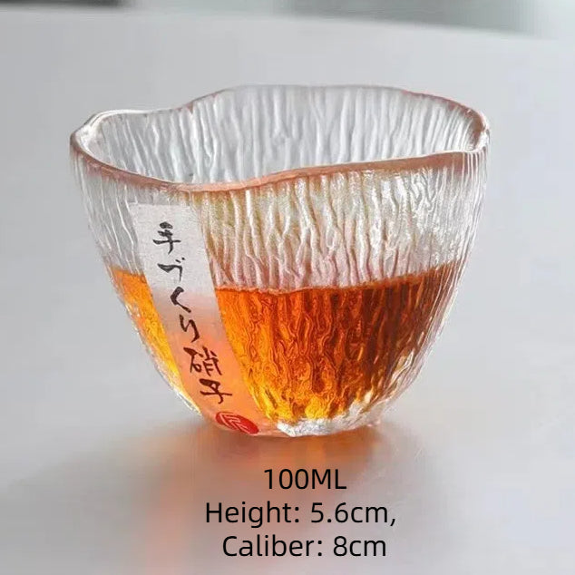 Hammer Patterned Heat-Resistant Glass Tea Cup