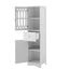 Elegant Tall Bathroom Cabinet with Adjustable Shelf - White