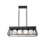 5-Light Farmhouse Chandeliers for Dining Room Metal Rustic Pendant Island Light  Modern Rectangular Island Lights (No Bulbs) - Korvel