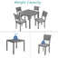 Ensemble de salle à manger moderne 5 pièces avec chaises rembourrées - Gris