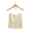 Haut sans manches en crochet ajouré chic pour femmes