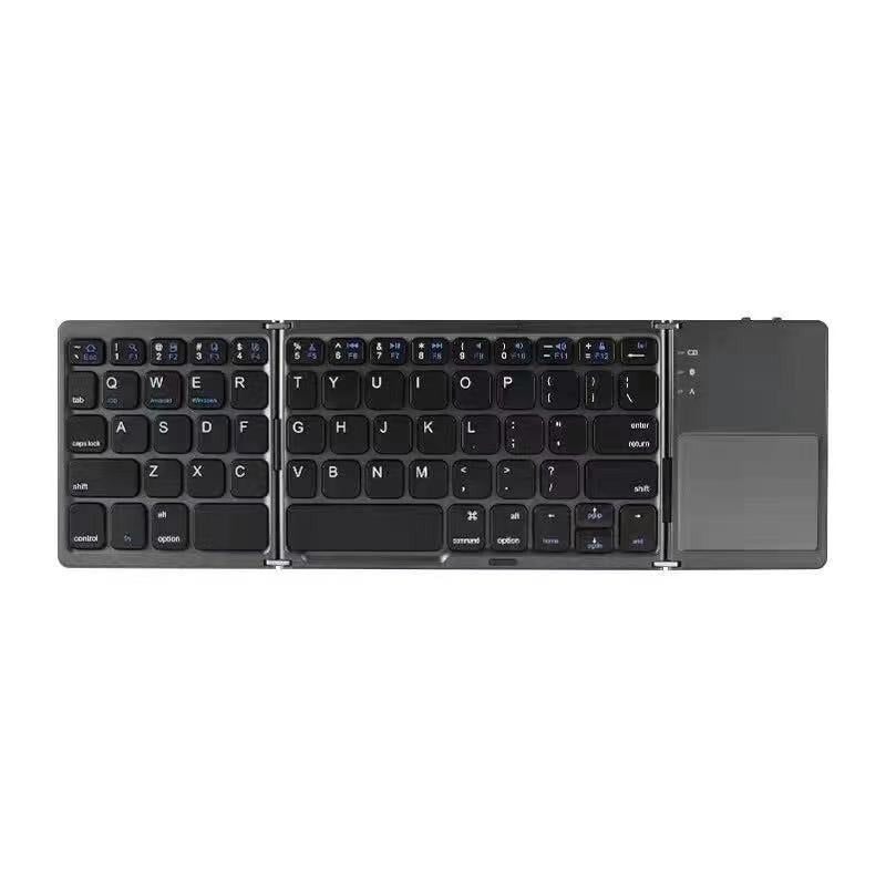 Mini wireless three-fold Bluetooth keyboard Bluetooth wireless folding with touch panel BO33 rechargeable keyboard - Korvel