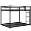 Full Over Full Metal Bunk Bed with Ladder - Black