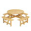 Outdoor picnic table for 8 people, circular picnic table for 8 people, with 4 embedded bench tables and bench sets - Korvel