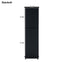 Tall Bathroom Storage Cabinet with Glass Doors, Free-Standing, Two Drawers, and Adjustable Shelves, MDF Board, Painted Black - Korvel