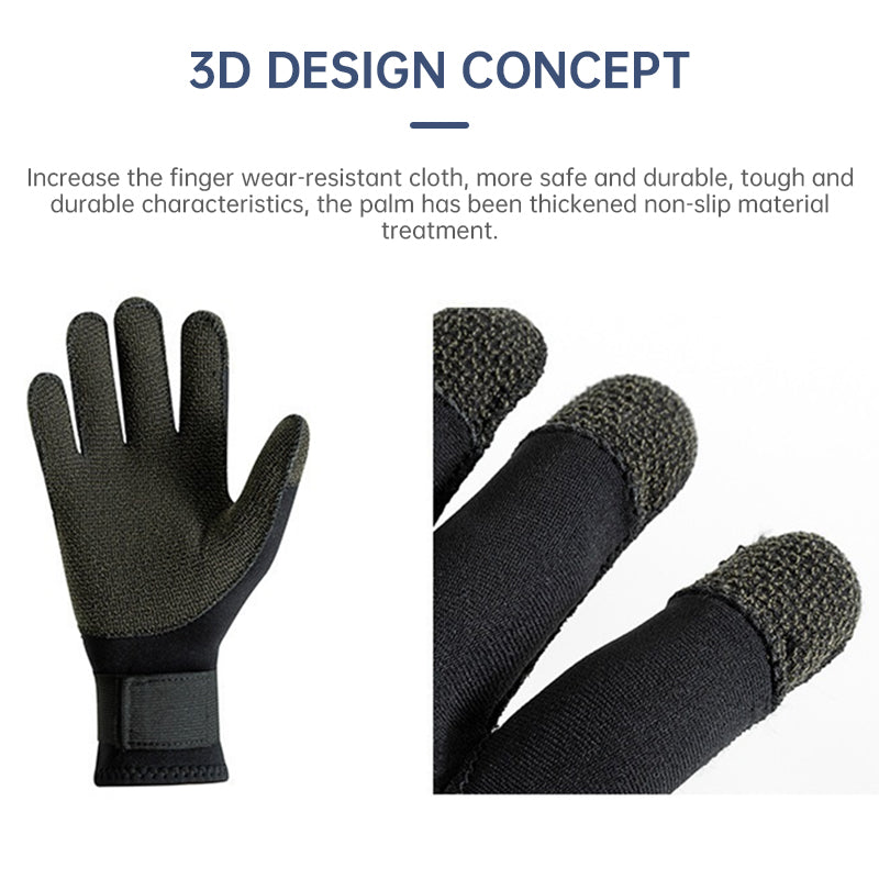 3/5mm Thick Kevlar Diving Gloves. Scratch-proof, for fish hunting, deep dive, spearfishing & skiing. - Korvel