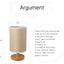 Linen Table Lamp LED Linen Night Lamp w/Warm White Light Linen Nightstand Lamp USB Powered Wooden Beside Lamp - Korvel
