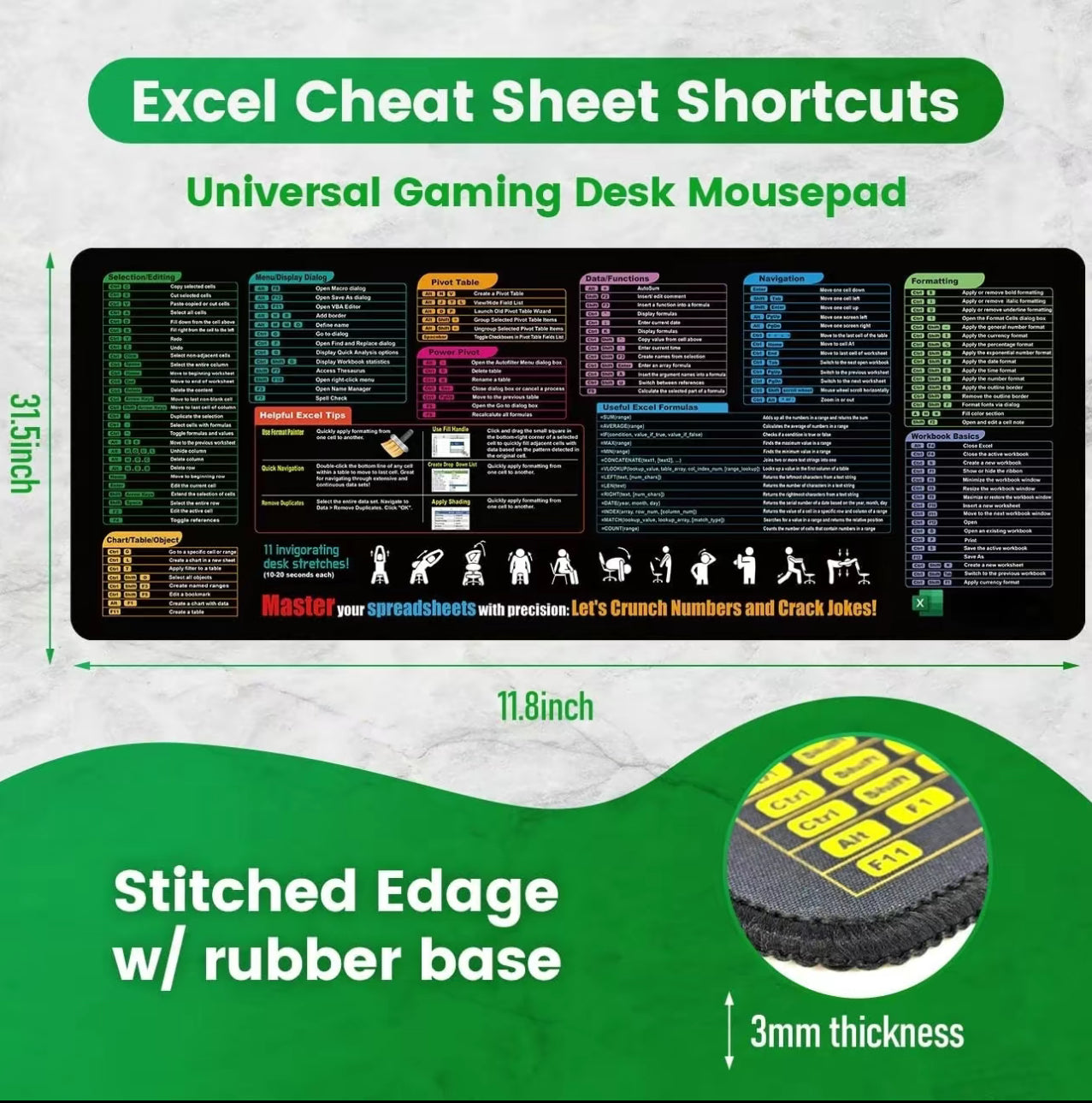 Tapis de bureau ExcelEase - Tapis de souris XL pour le travail et l'étude