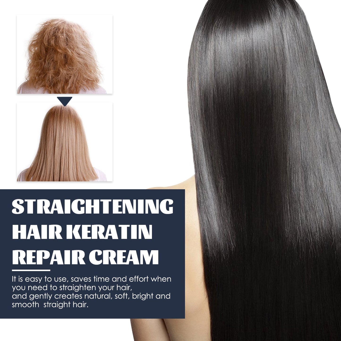 Straightening Hair Keratin Ratin Repair Cream, Repair Silky Hair Care Moisturizing Hair Mask Treatment Cream - Korvel
