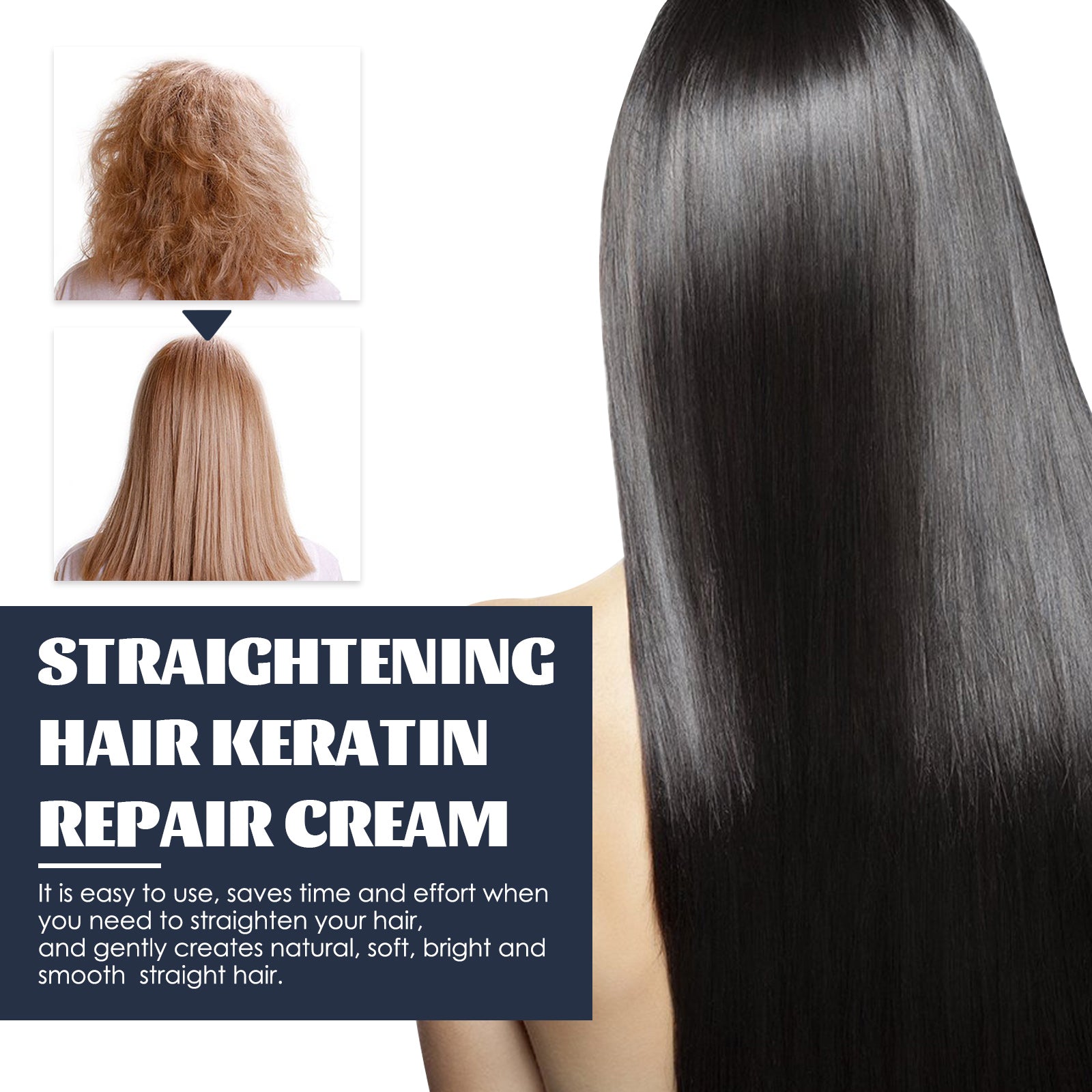 Straightening Hair Keratin Ratin Repair Cream, Repair Silky Hair Care Moisturizing Hair Mask Treatment Cream - Korvel