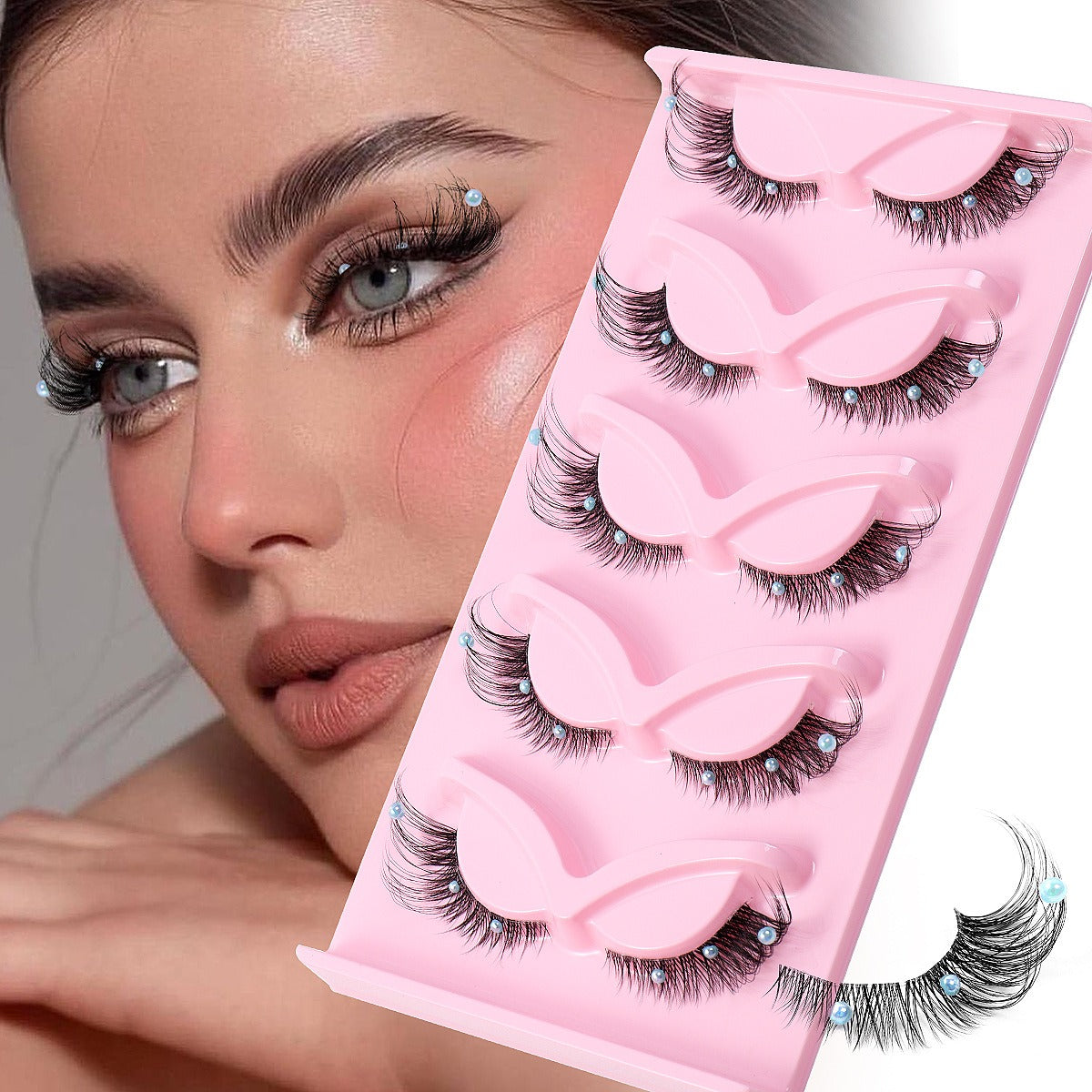 Pestañas de tira 3D con forma de ojo de gato alado Foxy - Vegan Faux Mink