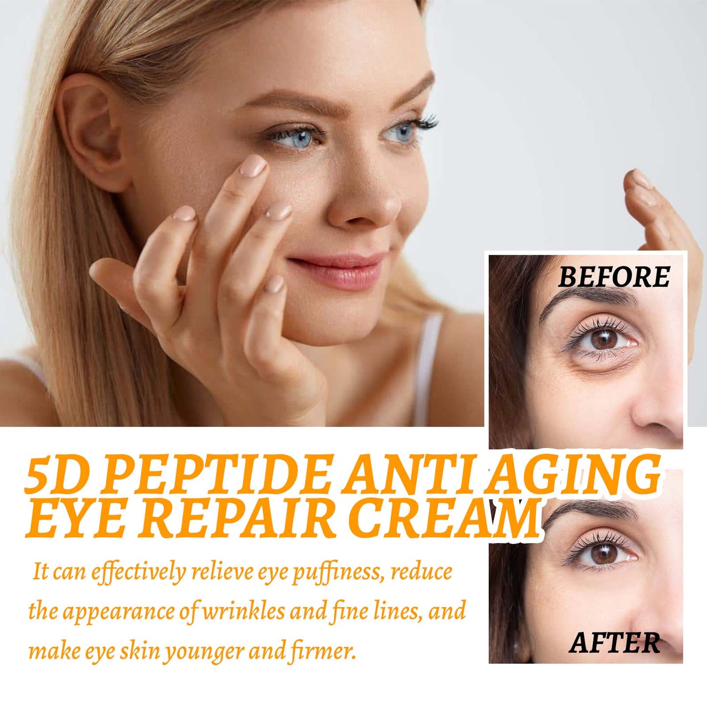 5d Peptide Anti-Wrinkle Eye Repair Cream, Fade Fine Lines Crow's Feet Firming And Smoothing Skin Moisturizing Eye Cream - Korvel