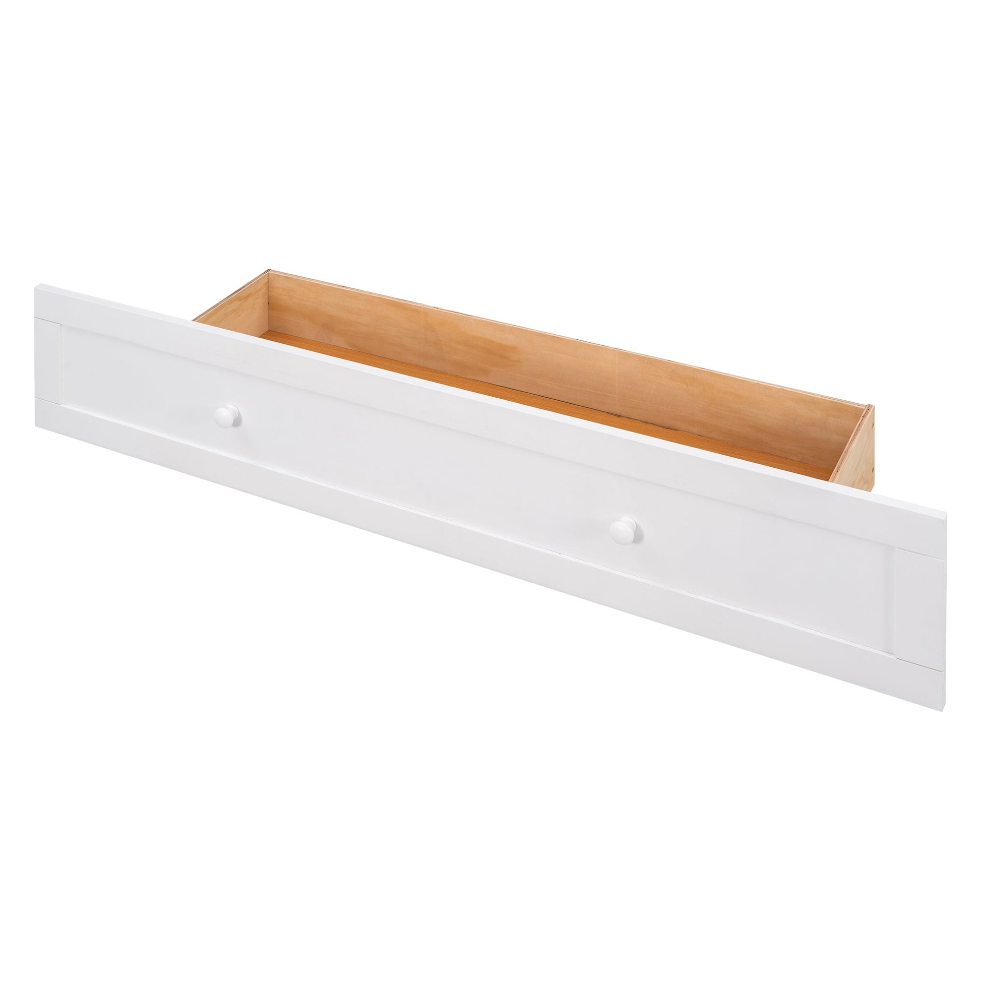 Queen Size Mobile Murphy Bed with Drawer and Little Shelves on Each Side White - Korvel