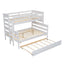 Wood Twin over Full Bunk Bed with Twin Size Trundle  White - Korvel