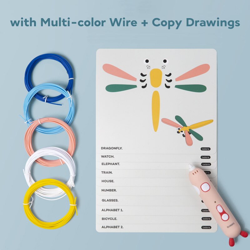 Beiens 3D Pen Creativity DIY Printing Pen Early Educational Drawing Toys ABS Filament Kids Design Drawing Pen Montessori Toys - Korvel