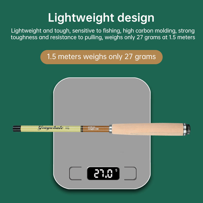 26cm ultra-short portable telescopic fishing rod, carbon fiber material, micro guide rings, ultra-light and durable. - Korvel