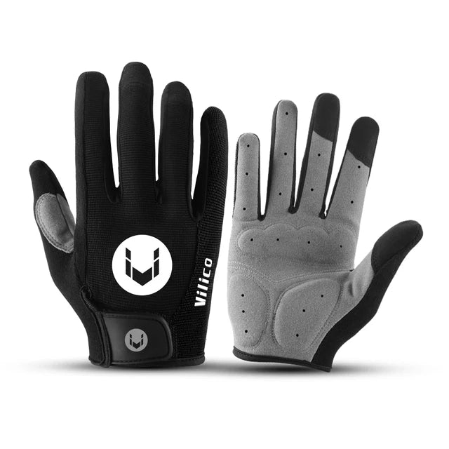 Men and women outdoor cycling windproof and cold proof motorcycle electric bike full finger touch screen anti slip gloves - Korvel