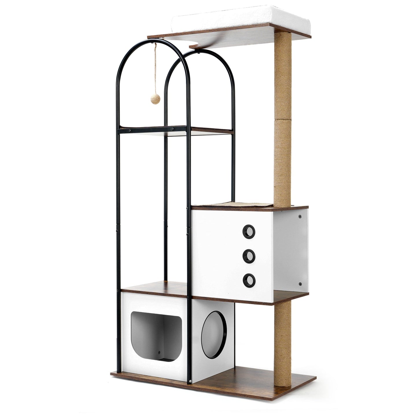 Modern Multi-Level Cat Tree with Scratching Posts and Caves