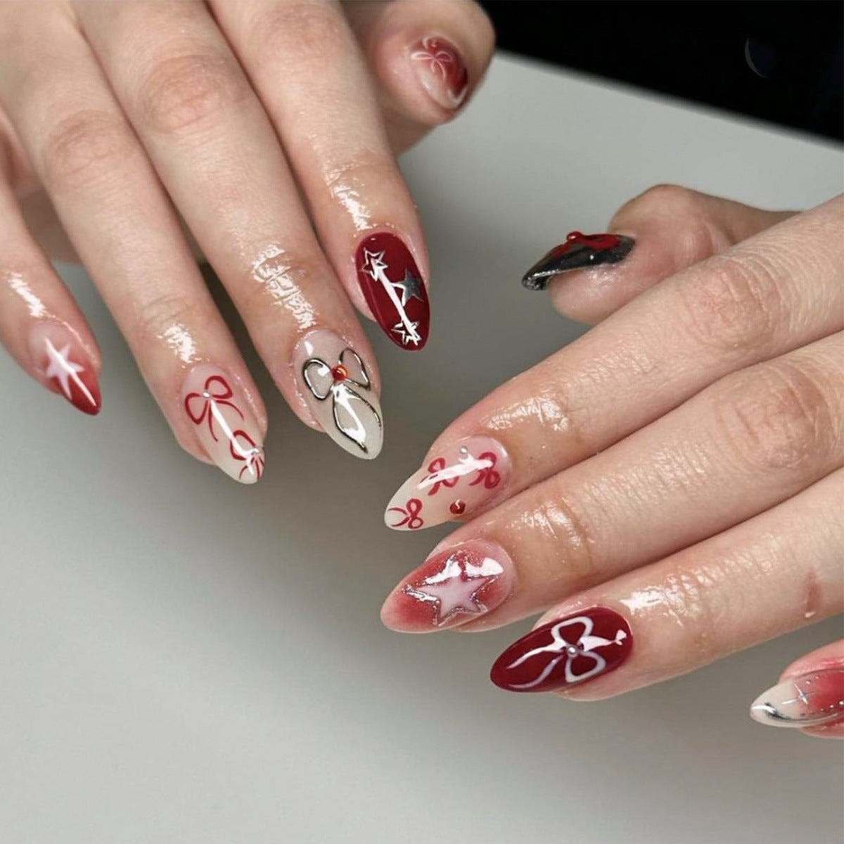 European and American popular manicure wearable nails cross flash diamond explosive wearable nails fake nails - Korvel