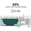 Mechanical keyboard 61 key short style small keyboard for office typing, black and white dual splicing ice blue backlit blue axis gaming keyboard - Korvel