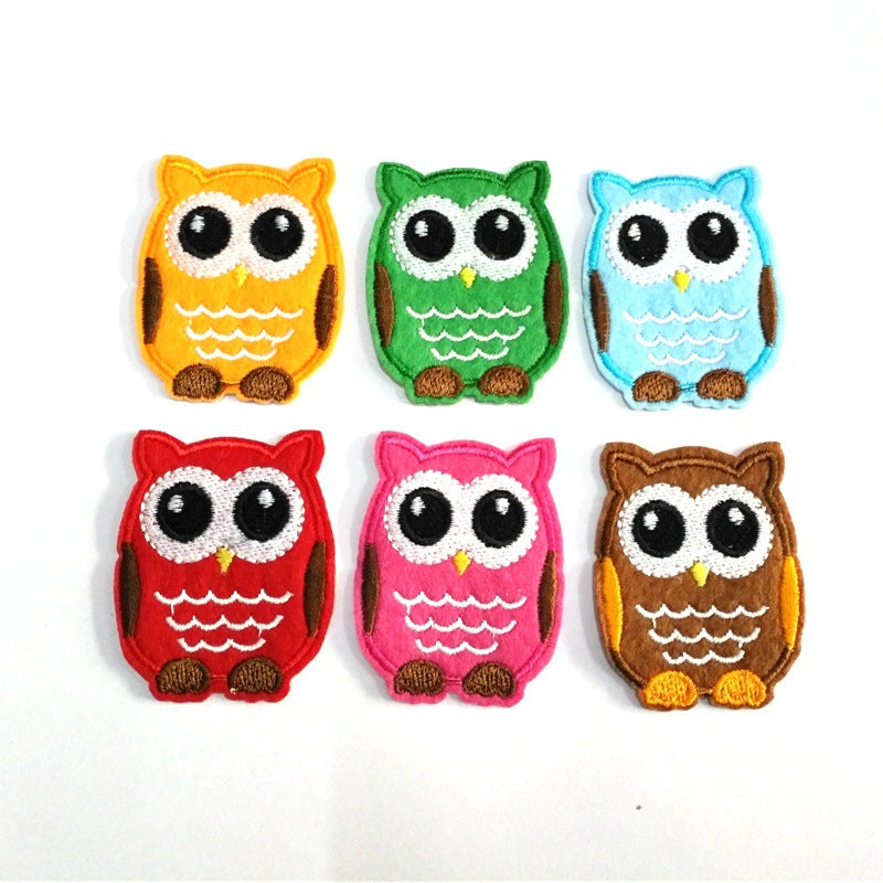 6pcs Owl Embroidered Iron-On Patches for Creative Projects
