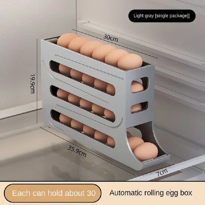 Refrigerator Egg Storage Box Automatic Scrolling Egg Holder Kitchen Large Capacity Dedicated Rolling Egg Storage Box for Kitchen - Korvel