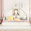 Full Size Wood Floor Bed with House-shaped Headboard  White - Korvel