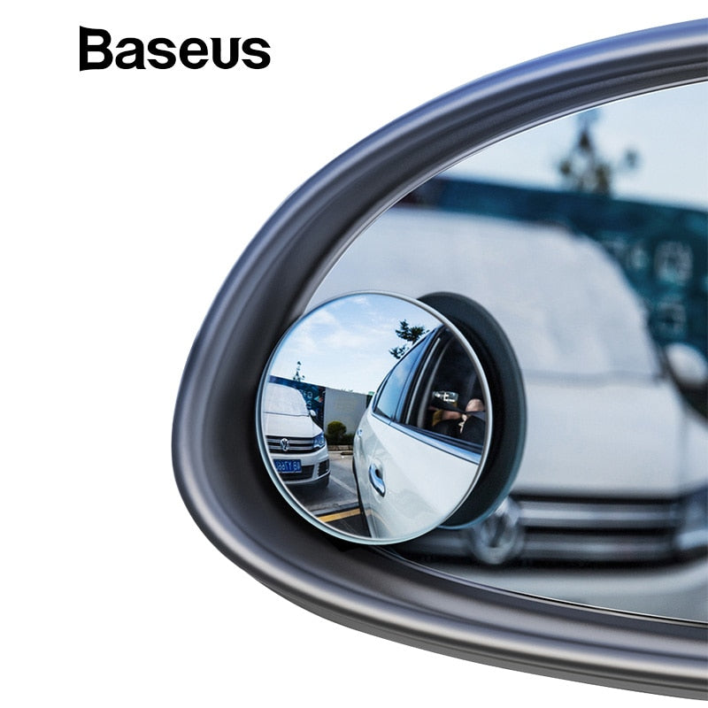 Baseus 2Pcs Car Holder HD Rear View Convex Mirror Auto Rearview Mirror 360 Degree Wide Angle Vehicle Blind Spot Rimless Mirrors - Korvel