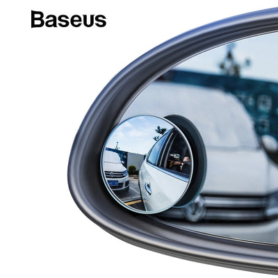 Baseus 2Pcs Car Holder HD Rear View Convex Mirror Auto Rearview Mirror 360 Degree Wide Angle Vehicle Blind Spot Rimless Mirrors - Korvel