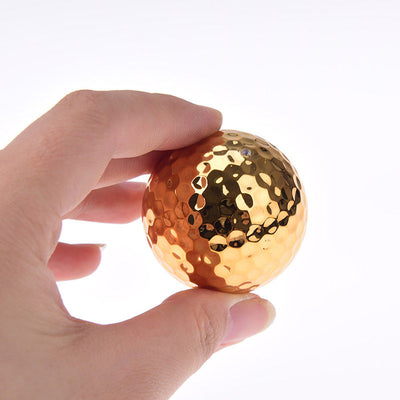 Golf Double Layer Gift Ball Electroplating Golden Golf Ball - Korvel