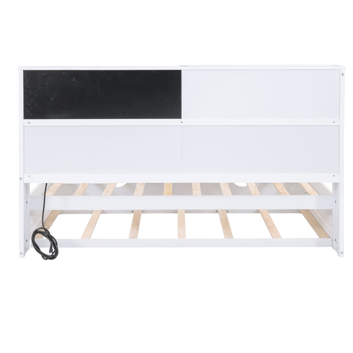 Cama nido elegante de tamaño twin con almacenamiento y cama extraíble - Blanca