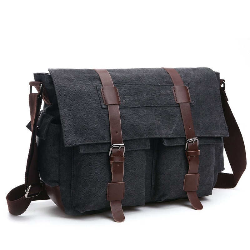 Men Business Messenger Bags For Men Shoulder Bag vintage Canvas Crossbody Pack Retro Casual Office Travel Bag - Korvel