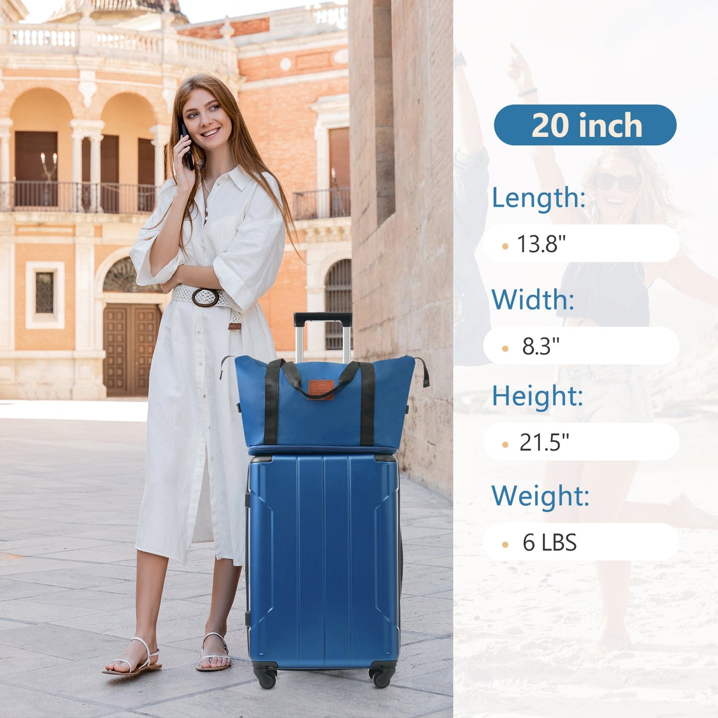 Premium 3-Piece Hardshell Luggage Set with TSA Lock - Blue