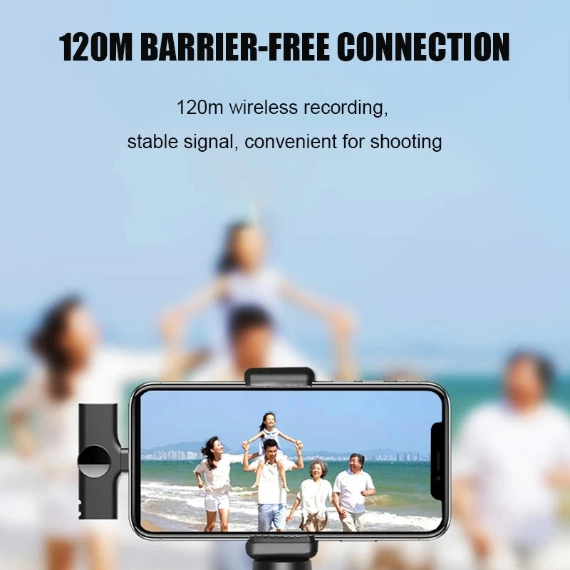 Wireless Lavalier Microphone Lapel Mic Mini For iPhone Android Cell Mobile Phone PC Tiny Micro Tie Mikrofon Mike Dual Bluetooth - Korvel