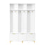 Large storage hall tree with bench, multifunctional storage platform, luxury clothes hanger equipped with 6 gold hooks - Korvel