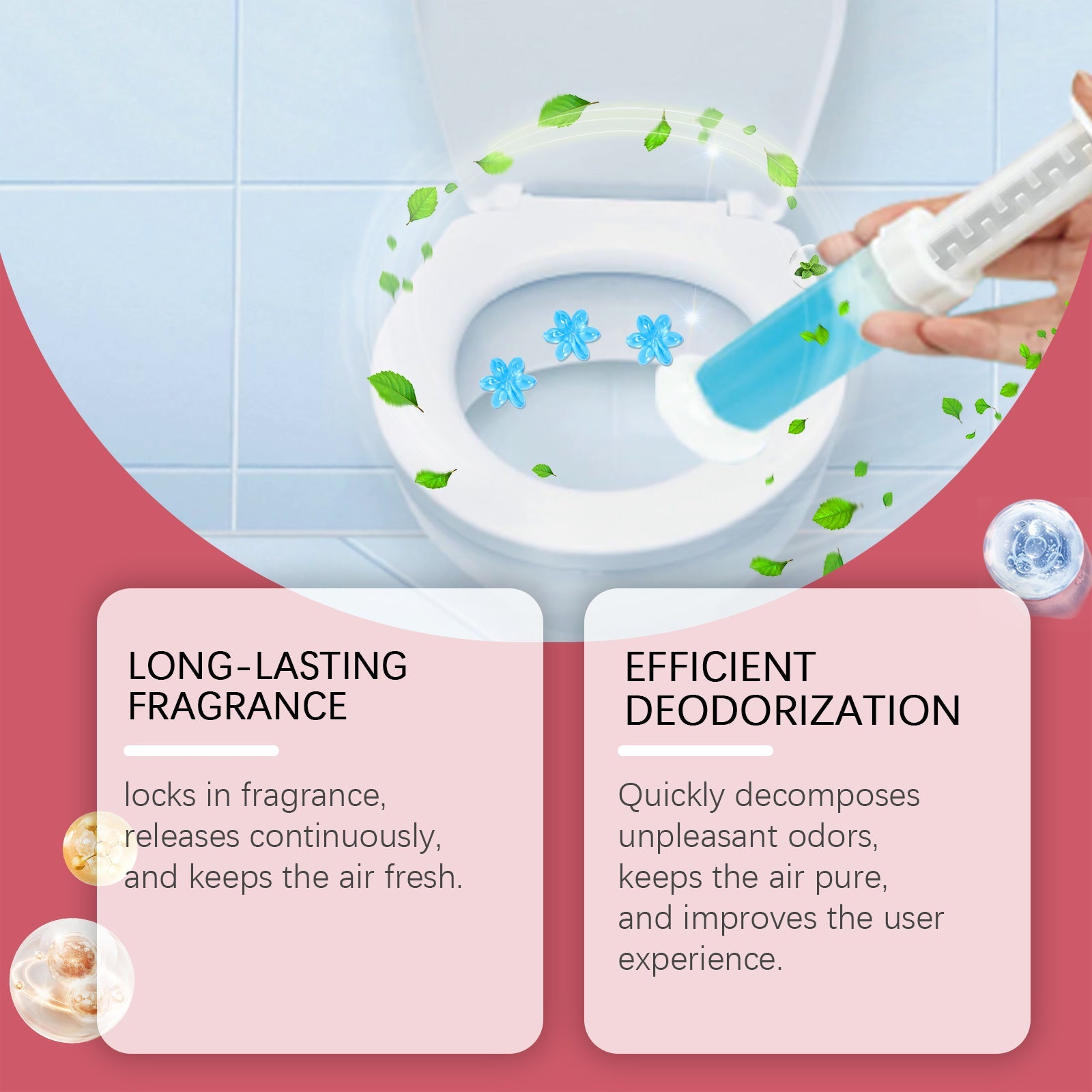 Toilet Gel Deodorizer Flower Household Toilet Descaling Deodorizing Deodorizing Fragrance Deodorizing Odor-Removing Toilet Cleaner - Korvel