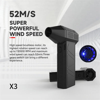 Portable Handheld Hurricane Turbo Fan Electric Hair Dryer Handheld Outdoor Dust Blower - Korvel