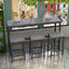 Modern Design Kitchen Dining Table Pub Table Long Dining Table Set with 3 Stools Easy Assembly Gray - Korvel