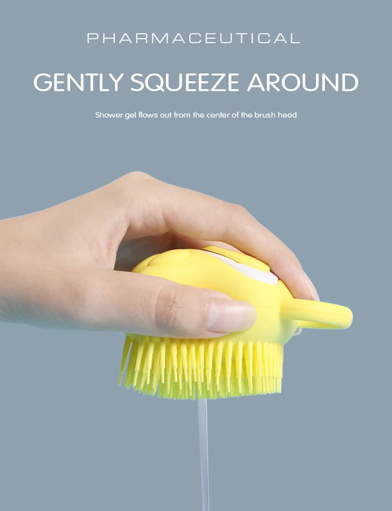 Adult And Children Silicone Bath Brush, Bath Brush, Soft And Creative Bath Brush, Skin-friendly Massage Foaming Shampoo Brush - Korvel