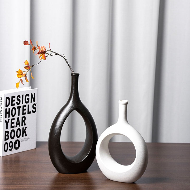 Vase hydroponique en céramique de luxe léger de style nordique
