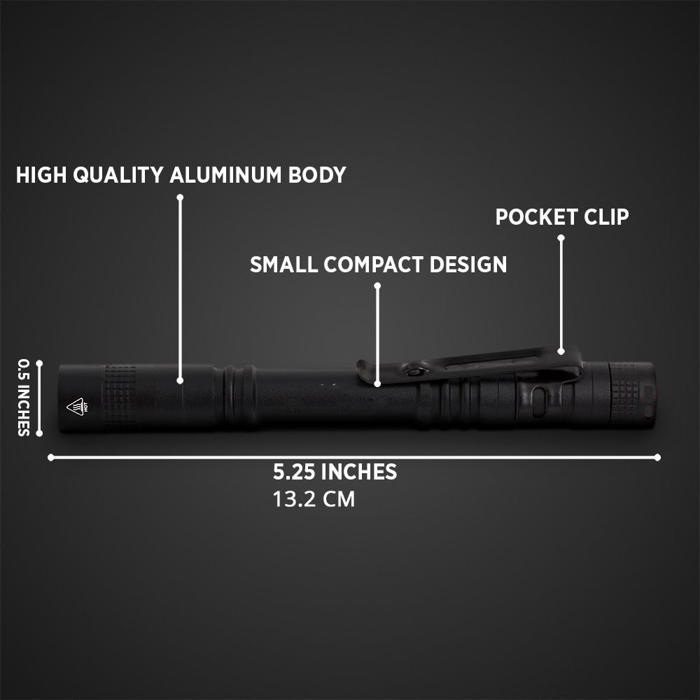 Mini LED flashlight Pen light Portable Torch 1 Switch Mode led flashlight For the dentist and for Camping Hiking Out - Korvel