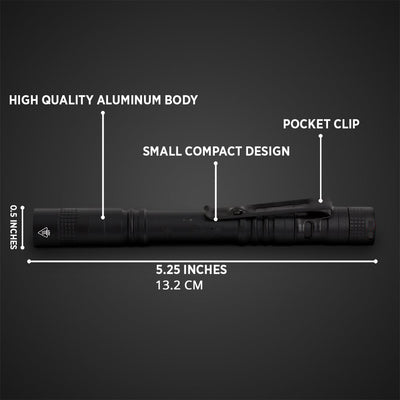 Mini LED flashlight Pen light Portable Torch 1 Switch Mode led flashlight For the dentist and for Camping Hiking Out - Korvel
